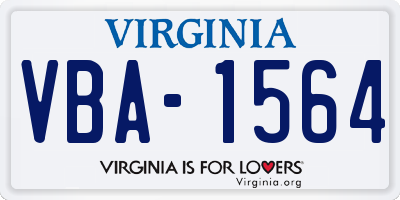 VA license plate VBA1564