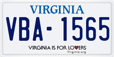 VA license plate VBA1565