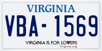 VA license plate VBA1569