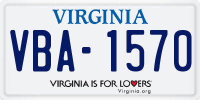 VA license plate VBA1570