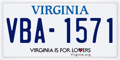 VA license plate VBA1571