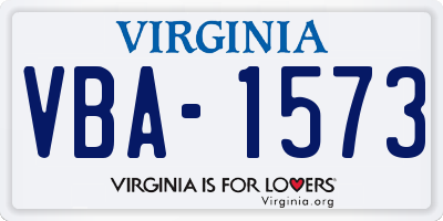 VA license plate VBA1573