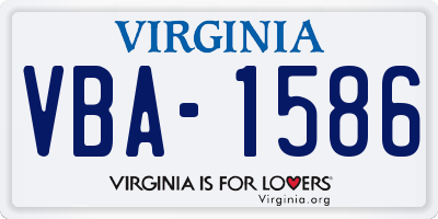 VA license plate VBA1586