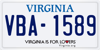 VA license plate VBA1589