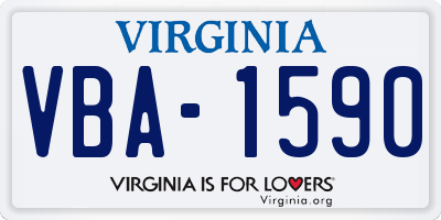 VA license plate VBA1590