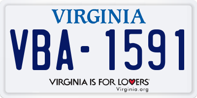 VA license plate VBA1591