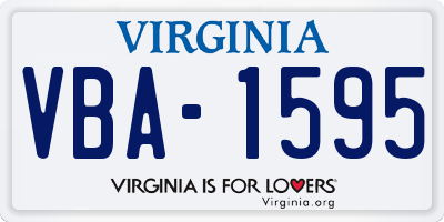 VA license plate VBA1595