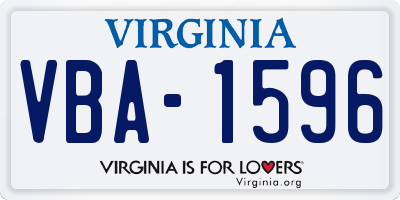 VA license plate VBA1596