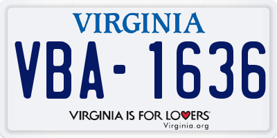 VA license plate VBA1636