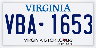 VA license plate VBA1653