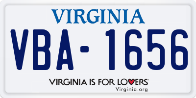 VA license plate VBA1656
