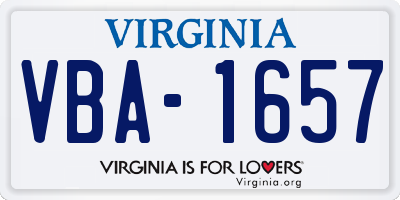 VA license plate VBA1657