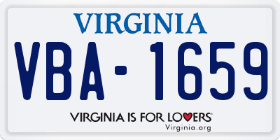 VA license plate VBA1659