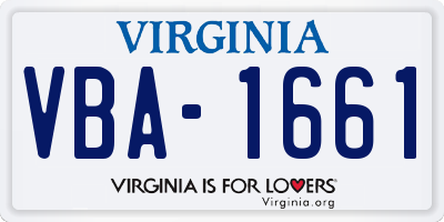 VA license plate VBA1661