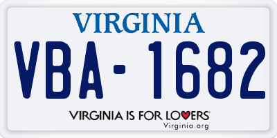 VA license plate VBA1682
