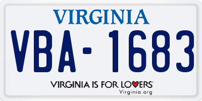 VA license plate VBA1683