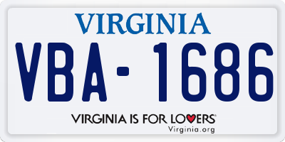 VA license plate VBA1686