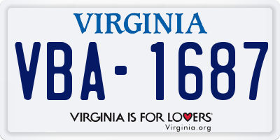 VA license plate VBA1687