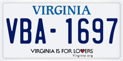 VA license plate VBA1697