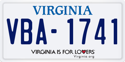 VA license plate VBA1741