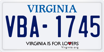 VA license plate VBA1745