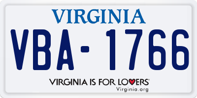 VA license plate VBA1766
