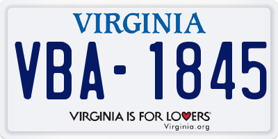 VA license plate VBA1845