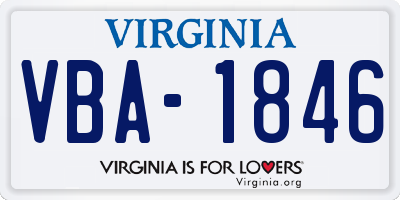VA license plate VBA1846