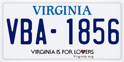 VA license plate VBA1856