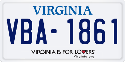 VA license plate VBA1861