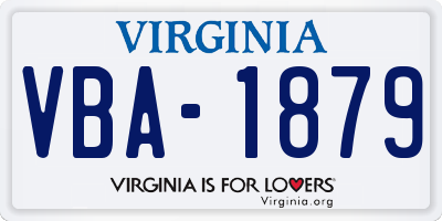 VA license plate VBA1879