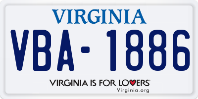 VA license plate VBA1886