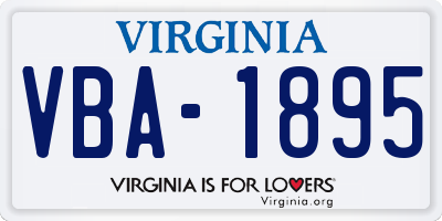 VA license plate VBA1895