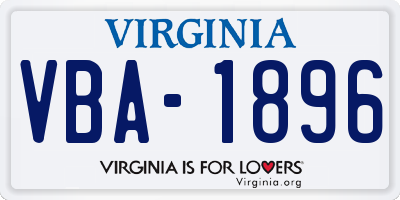 VA license plate VBA1896