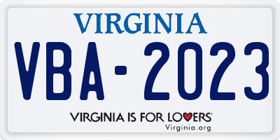 VA license plate VBA2023