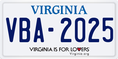 VA license plate VBA2025