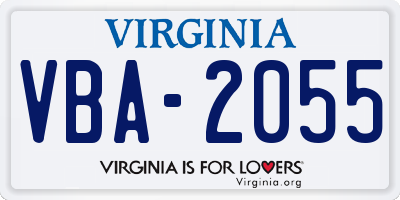 VA license plate VBA2055