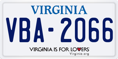 VA license plate VBA2066