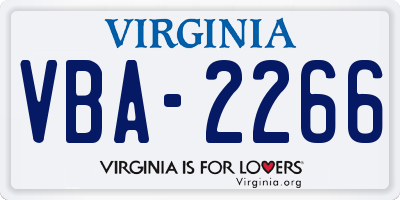 VA license plate VBA2266