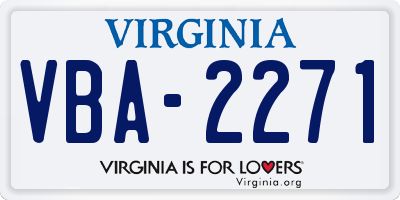 VA license plate VBA2271