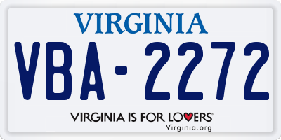 VA license plate VBA2272