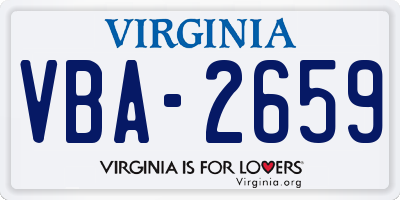 VA license plate VBA2659