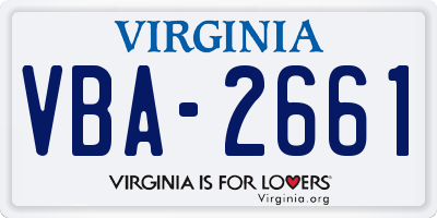 VA license plate VBA2661