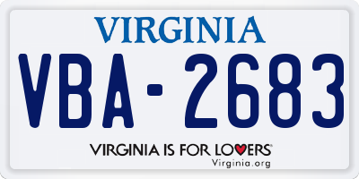 VA license plate VBA2683