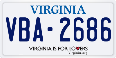 VA license plate VBA2686