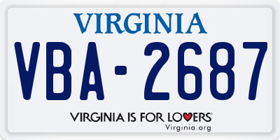 VA license plate VBA2687