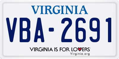 VA license plate VBA2691