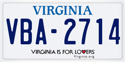 VA license plate VBA2714