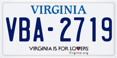 VA license plate VBA2719