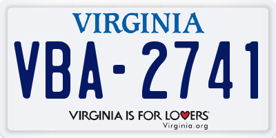 VA license plate VBA2741